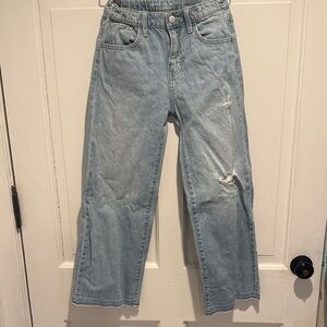 Old Navy Light Blue Cropped Distressed Jeans